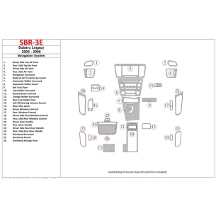 Subaru Legacy 2005-2006 With NAVI system Interior BD Dash Trim Kit 2
