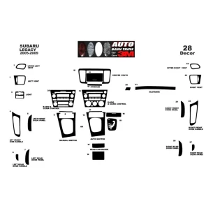 Subaru Legacy 2005-2009 3D Interior Dashboard Trim Kit Dash Trim Dekor 28-Parts 2