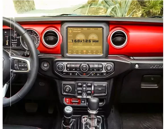 Jeep Wrangler Rubicon 2021 - Present Multimedia Uconnect 5,0 5" ExtraShield Screeen Protector - 1 - Interior Dash Trim Kit