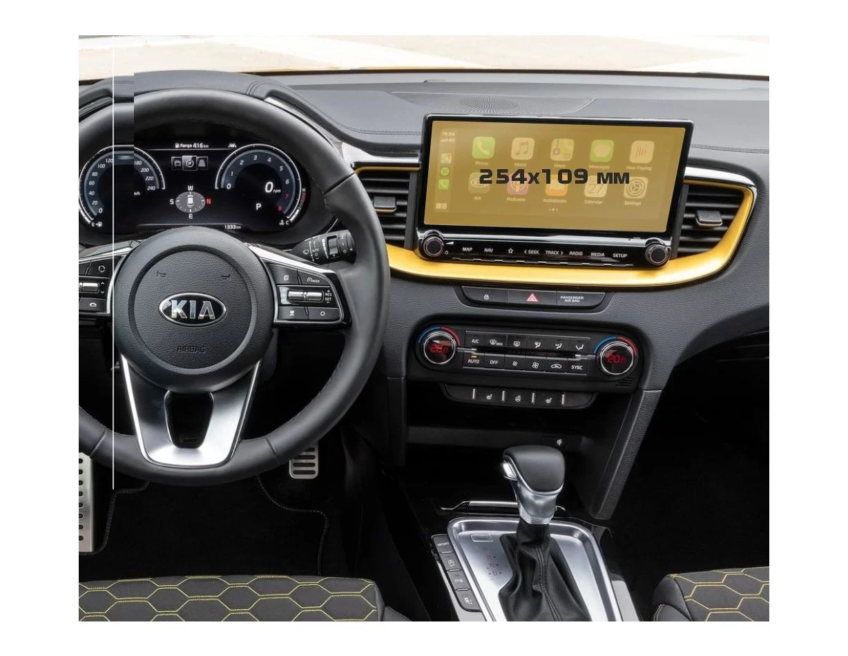 KIA Xceed 2019 - Present Multimedia 10,25" ExtraShield Screeen Protector - 1 - Interior Dash Trim Kit
