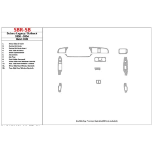 Subaru Legacy Outback 2000-2004 With OEM Wood Kit Interior BD Dash Trim Kit