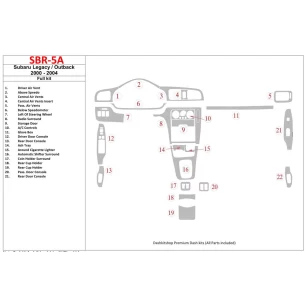 Subaru Legacy Outback 2000-2004 Without OEM Wood Kit Interior BD Dash Trim Kit 2
