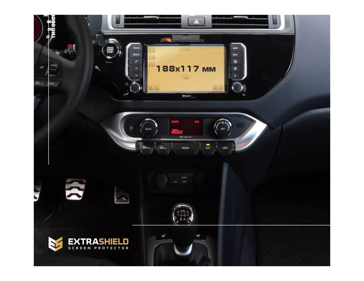 KIA Rio 2019 - x.x Multimedia 8" ExtraShield Screeen Protector - 1 - Interior Dash Trim Kit