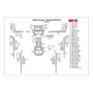 Subaru Outback 2010-UP Interior BD Dash Trim Kit 2