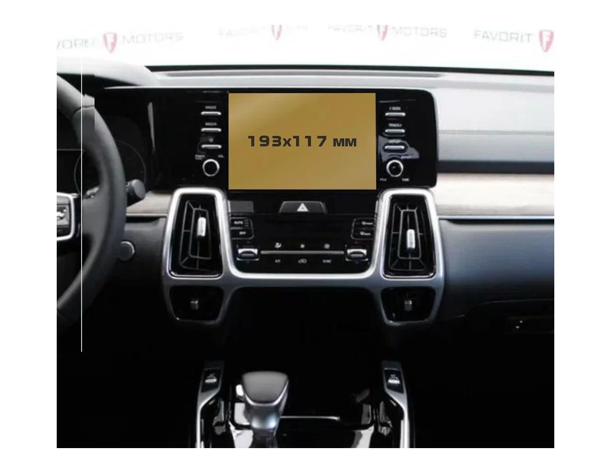 KIA Sorento 2020 - Present Multimedia 8" ExtraShield Screeen Protector - 1 - Interior Dash Trim Kit