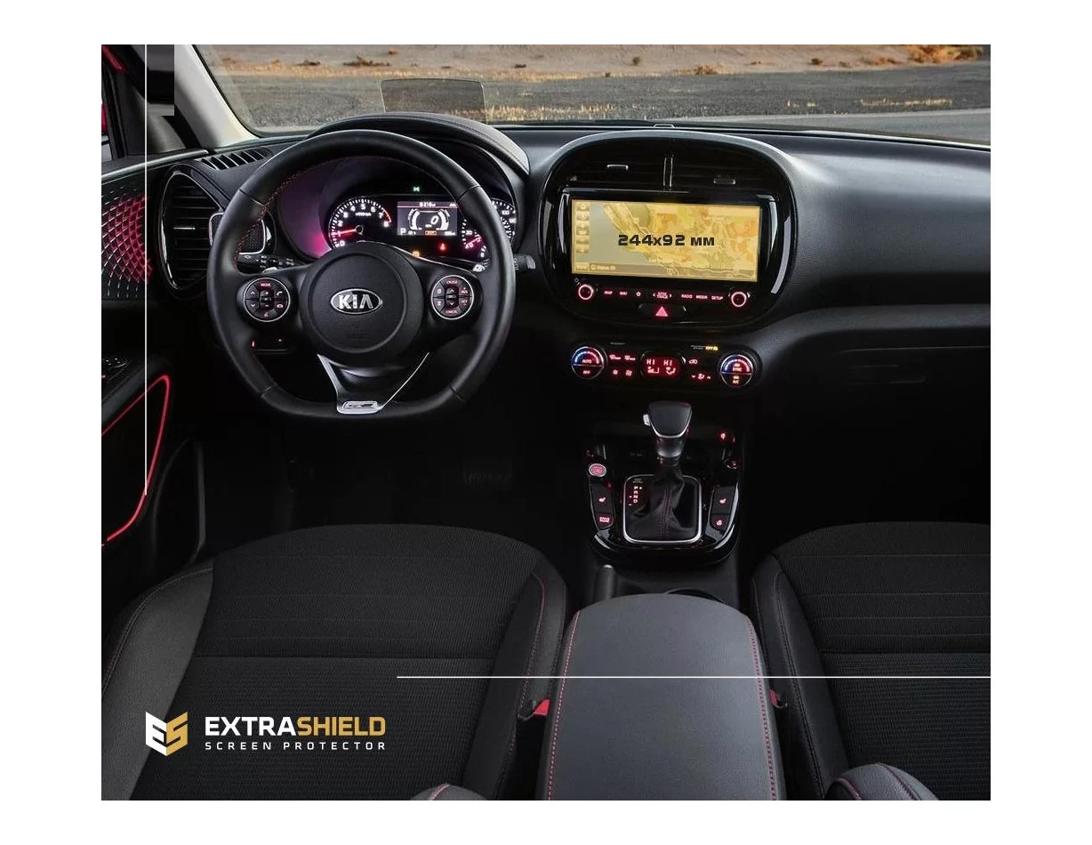 KIA Soul 2018 - Present Multimedia 10,25" ExtraShield Screeen Protector - 1 - Interior Dash Trim Kit