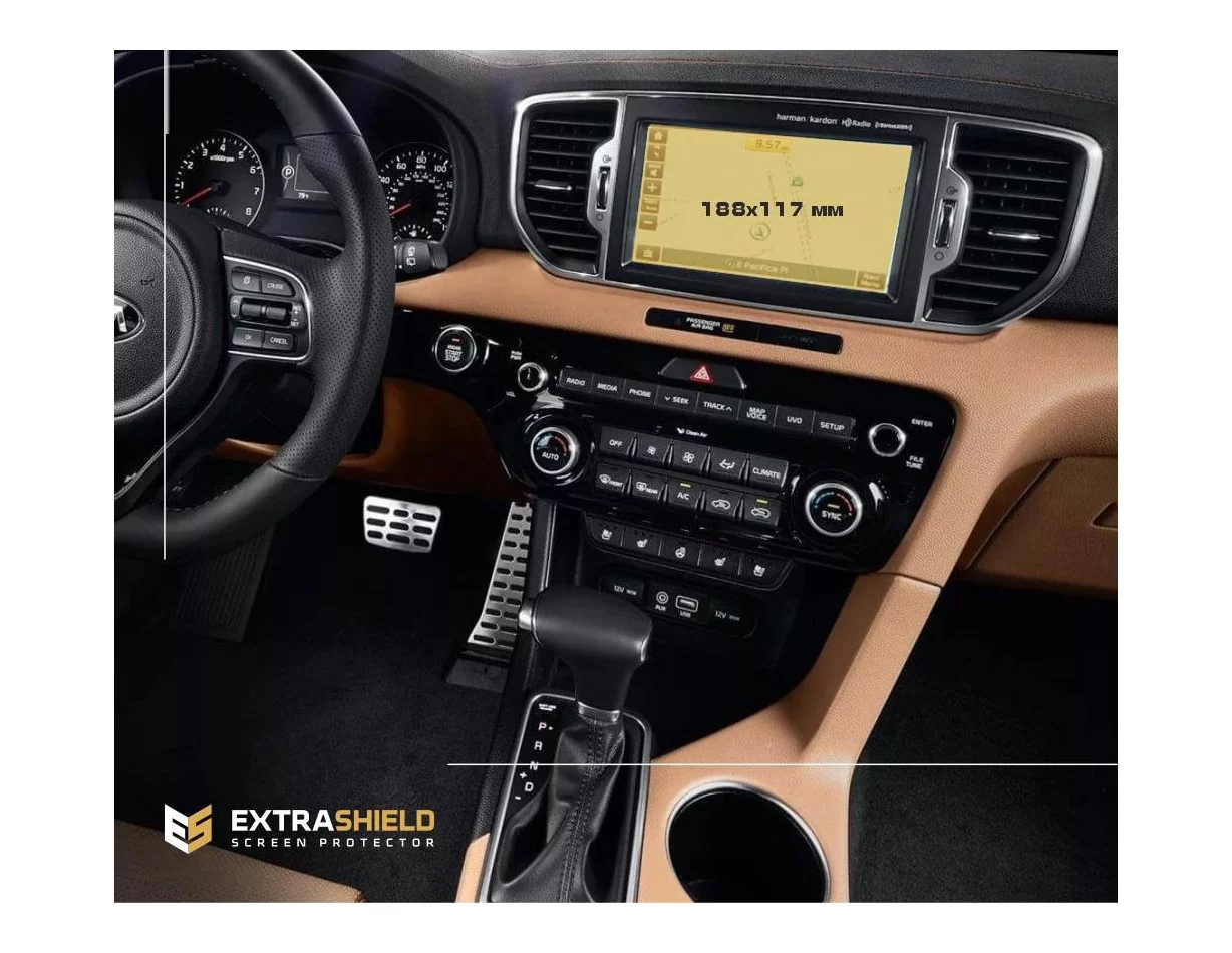 KIA Sportage 2018 - ?.? Multimedia 8" ExtraShield Screeen Protector - 1 - Interior Dash Trim Kit