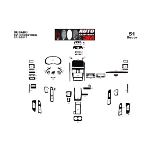 Subaru XV Crosstrek 2012-2017 3D Interior Dashboard Trim Kit Dash Trim Dekor 51-Parts 2