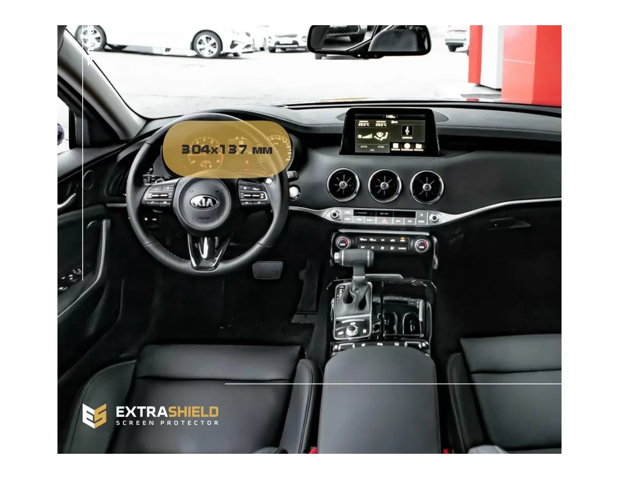 KIA Stinger 2017 - 2021 Digital Speedometer Supervision 12,3" ExtraShield Screeen Protector - 1 - Interior Dash Trim Kit