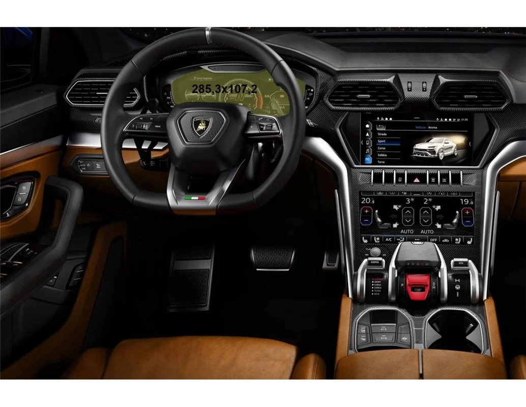Lamborghini Urus 2017 - Present Digital Speedometer 10,2" ExtraShield Screeen Protector - 1 - Interior Dash Trim Kit