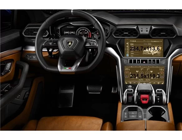 Lamborghini Urus 2017 - Present Multimedia + Climate-Control 10,1-8,6" ExtraShield Screeen Protector - 1 - Interior Dash Trim Ki