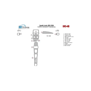 Suzuki Aerio 2003-2004 Full Set, Automatic Gear Interior BD Dash Trim Kit