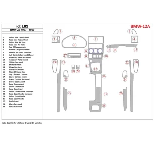 BMW Z3 1997-1999 Full Set Interior BD Dash Trim Kit 2