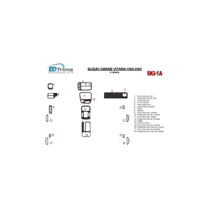 Suzuki Grand Vitara 1999-2002 Suzuki Grand Vitara/XL7,1999-UP, Automatic Gearbox, Full Set, 4 Doors Interior BD Dash Trim Kit