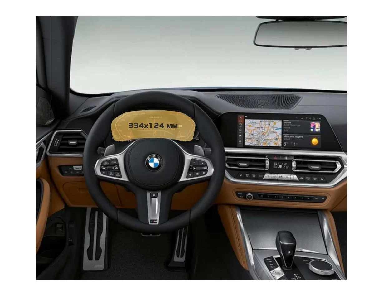 BMW 2 Series (G42) 2021 - Present Digital Speedometer (without sensor) 12,3" ExtraShield Screeen Protector - 1 - Interior Dash T