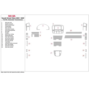 Suzuki Grand Vitara 2003-2005 Full Set, Automatic mission Interior BD Dash Trim Kit 2