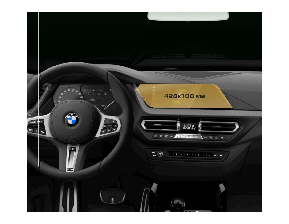 BMW 2 Series (G42) 2021 - Present Multimedia 10,25" ExtraShield Screeen Protector - 1 - Interior Dash Trim Kit