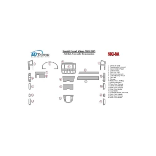 Suzuki Grand Vitara 2003-2005 Full Set, Automatic mission Interior BD Dash Trim Kit