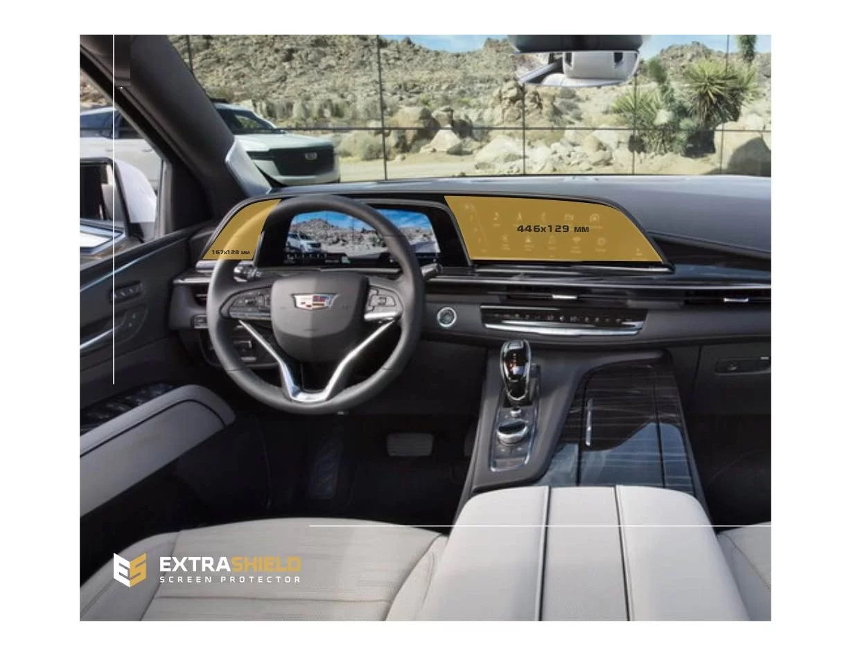 Cadillac Escalade 2021 - Present Multimedia system 16.9" x 7.2" ExtraShield Screeen Protector - 1 - Interior Dash Trim Kit