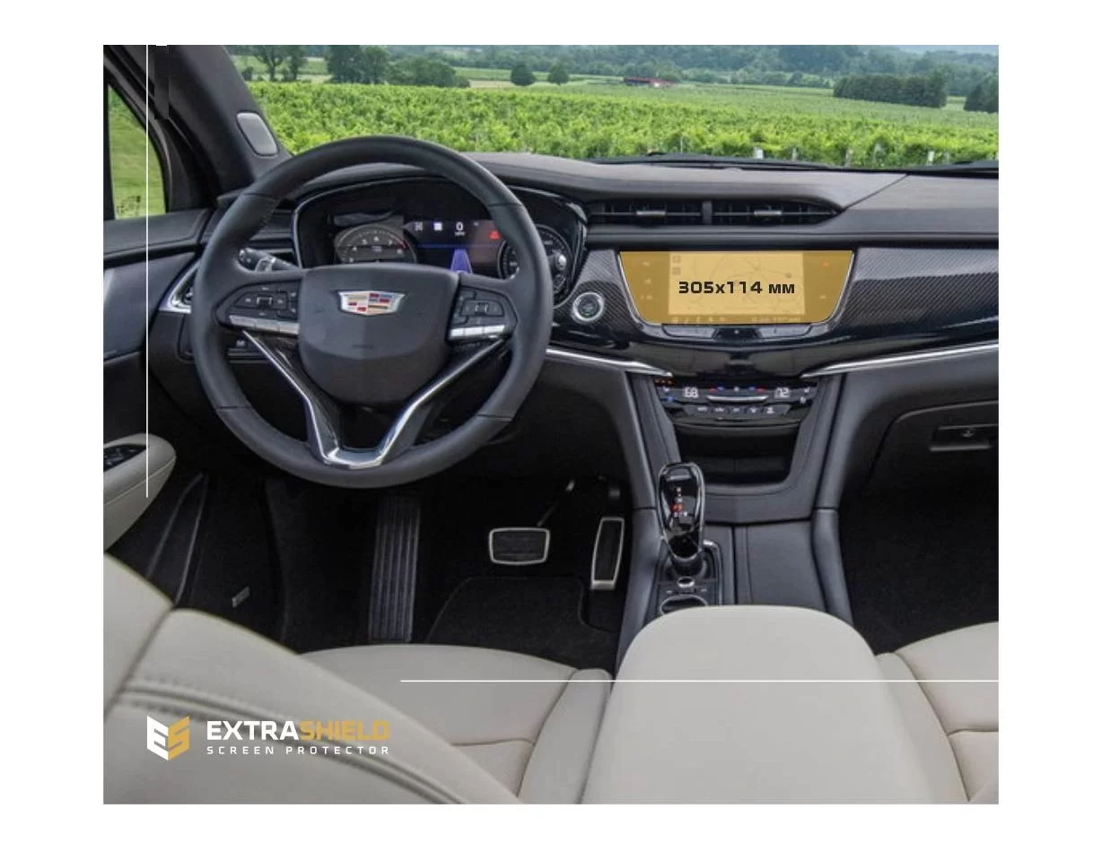 Cadillac XT6 2019 - Present Multimedia 8" ExtraShield Screeen Protector - 1 - Interior Dash Trim Kit