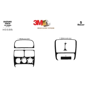 Suzuki Ignis 10.00-10.03 3D Interior Dashboard Trim Kit Dash Trim Dekor 5-Parts 2