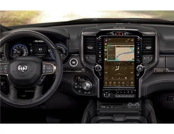 Dodge Ram 2019 - Present Multimedia 12" ExtraShield Screeen Protector - 1 - Interior Dash Trim Kit