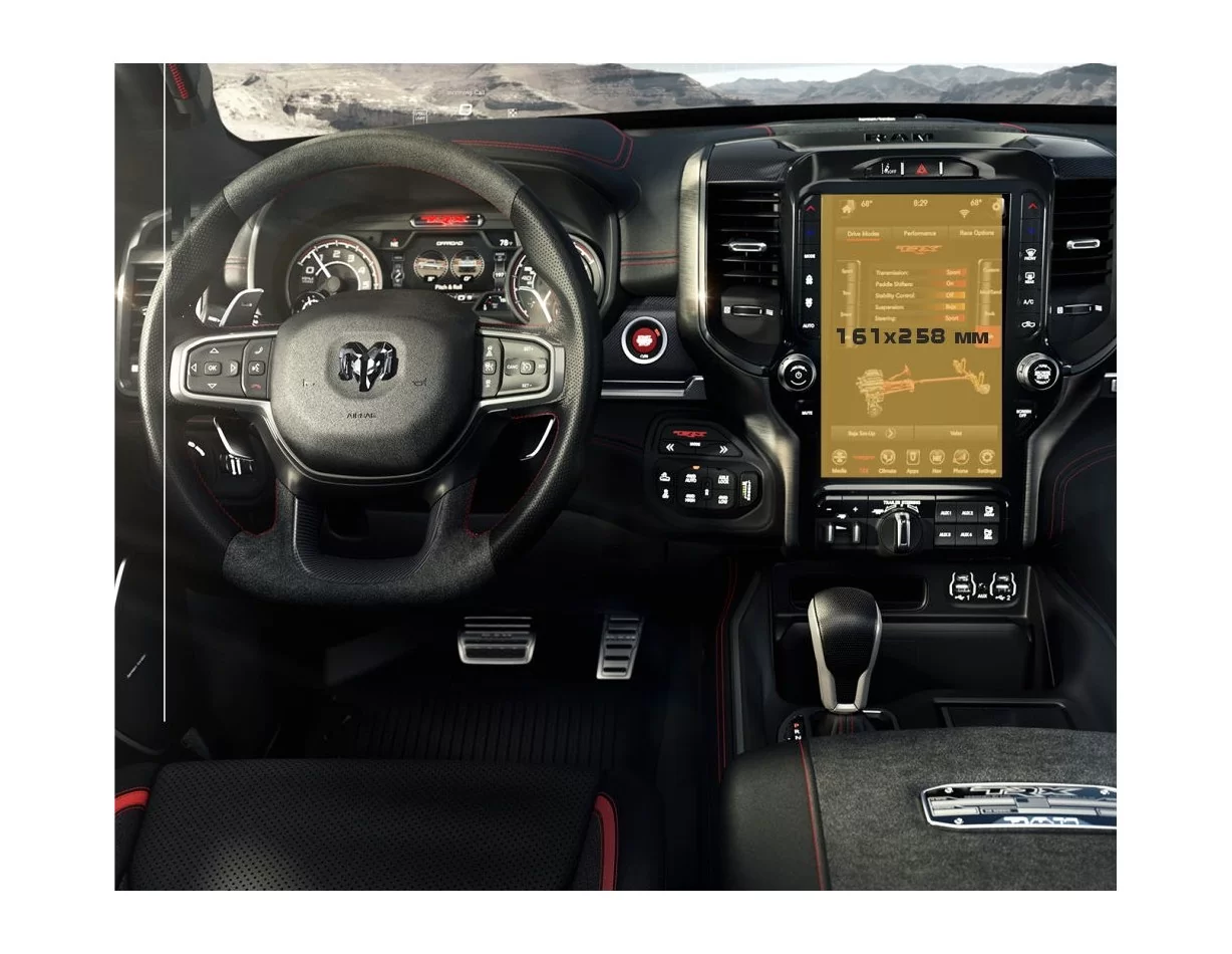 Dodge Ram TRX 2021 - Present Multimedia 12" ExtraShield Screeen Protector - 1 - Interior Dash Trim Kit