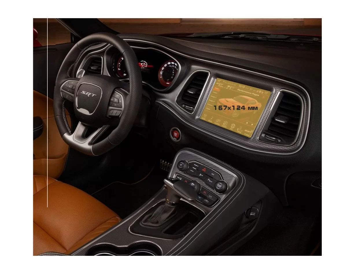 Dodge Challenger 2021 - Present Multimedia 8,4" ExtraShield Screeen Protector - 1 - Interior Dash Trim Kit