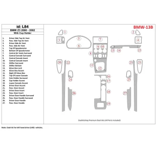 BMW Z3 2000-2003 With glass-holder Interior BD Dash Trim Kit 2