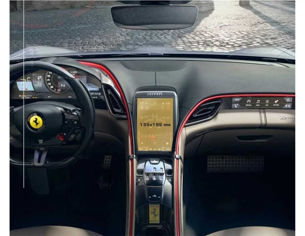 Ferrari Roma 2019 - Present Multimedia 8,4" ExtraShield Screeen Protector - 1 - Interior Dash Trim Kit