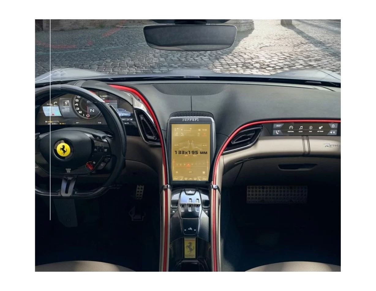 Ferrari Roma 2019 - Present Multimedia 8,4" ExtraShield Screeen Protector - 1 - Interior Dash Trim Kit