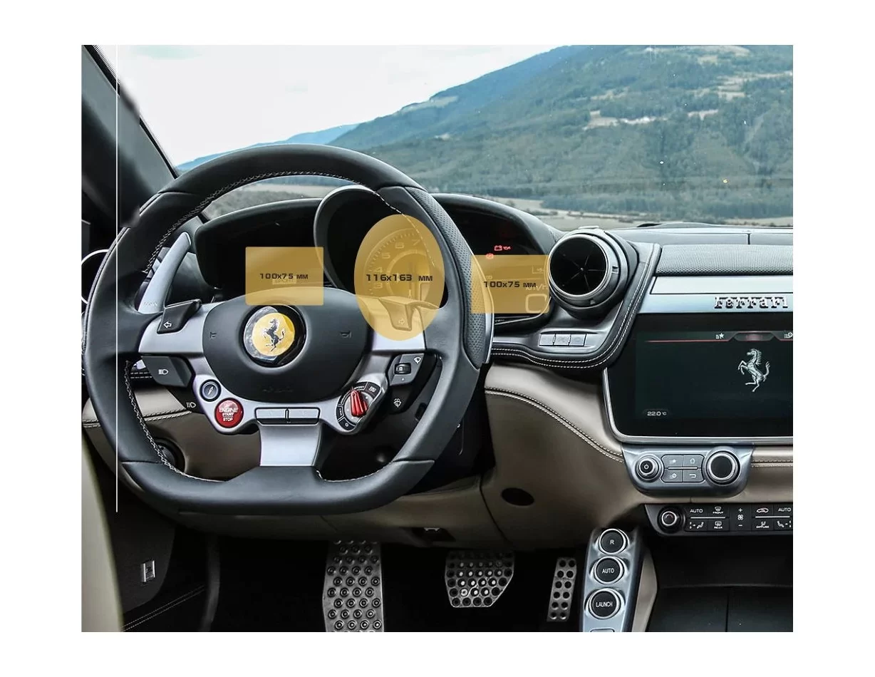 Ferrari GTC4 Lusso 03.2016 - Present Digital Speedometer ExtraShield Screeen Protector - 1 - Interior Dash Trim Kit