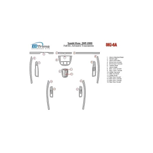 Suzuki Reno 2005-UP Full Set, Automatic Gear Interior BD Dash Trim Kit 2