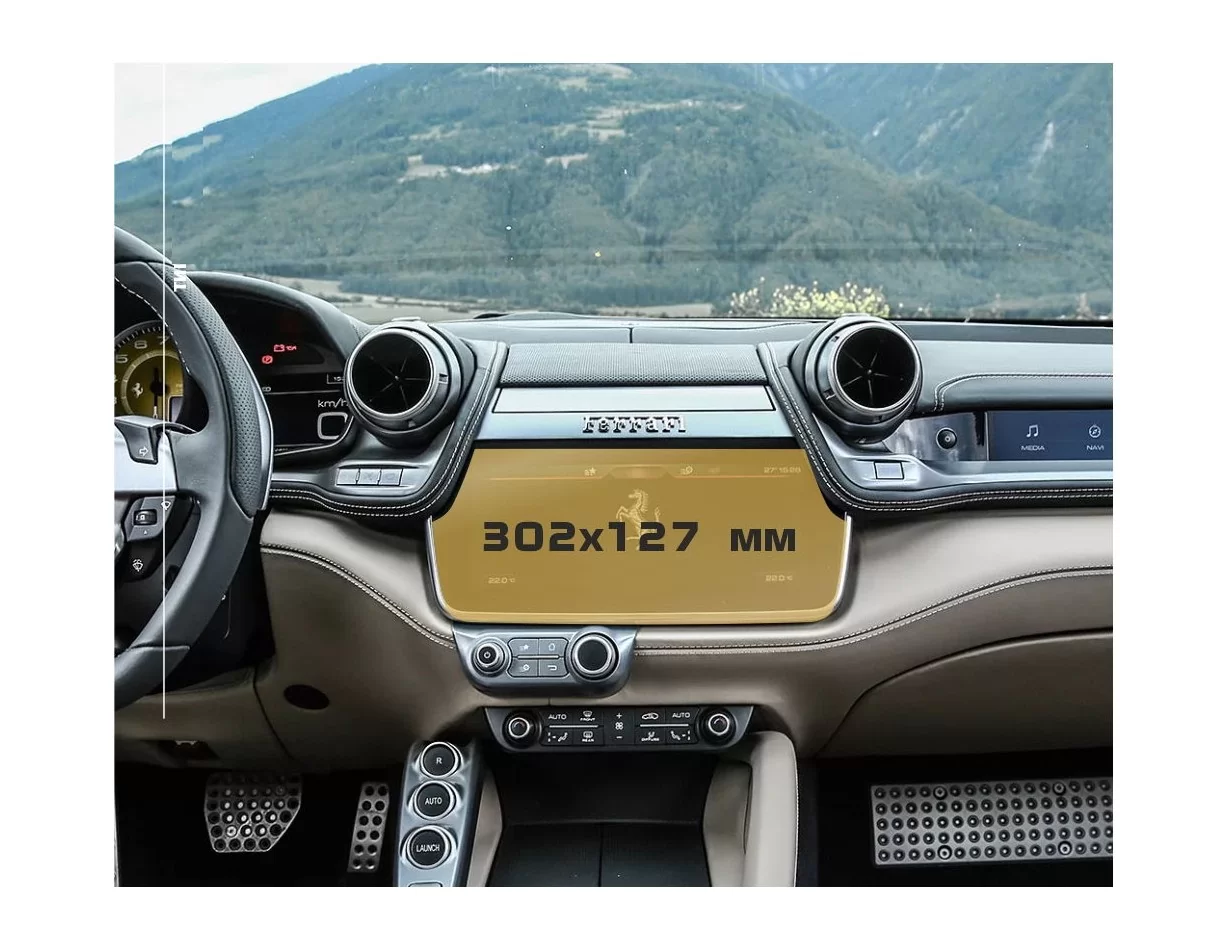 Ferrari GTC4Lusso 03.2016 - Present Full color LCD monitor 10,25" ExtraShield Screeen Protector - 1 - Interior Dash Trim Kit
