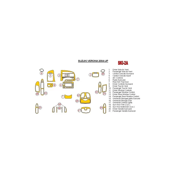 Suzuki Verona/Chevrolet Epica 2004-UP Full Set Interior BD Dash Trim Kit