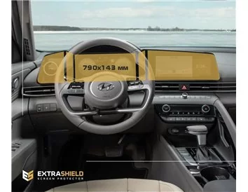 Hyundai Elantra 2020 - Present Multifunctional system 10,25" ExtraShield Screeen Protector - 1 - Interior Dash Trim Kit
