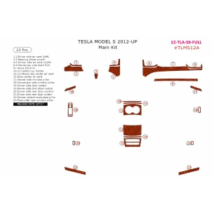 Tesla Model S Model X 2012-2020 3D Interior Dashboard Trim Kit Dash Trim Dekor 23-Parts 2