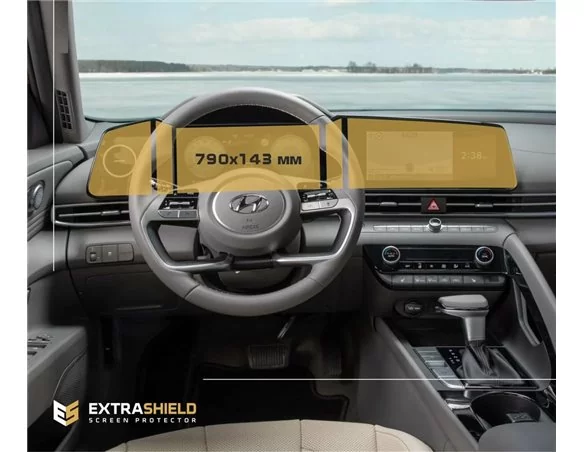 Hyundai Elantra 2020 - Present Multifunctional system 10,25" ExtraShield Screeen Protector - 1 - Interior Dash Trim Kit