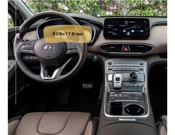 Hyundai Santa Fe 2021 - Present Digital Speedometer 12,3" ExtraShield Screeen Protector - 1 - Interior Dash Trim Kit