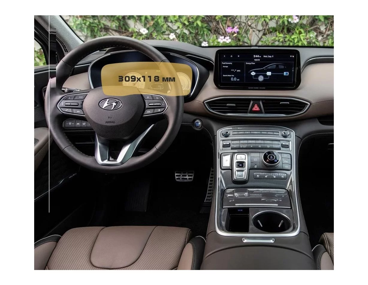 Hyundai Santa Fe 2021 - Present Digital Speedometer 12,3" ExtraShield Screeen Protector - 1 - Interior Dash Trim Kit