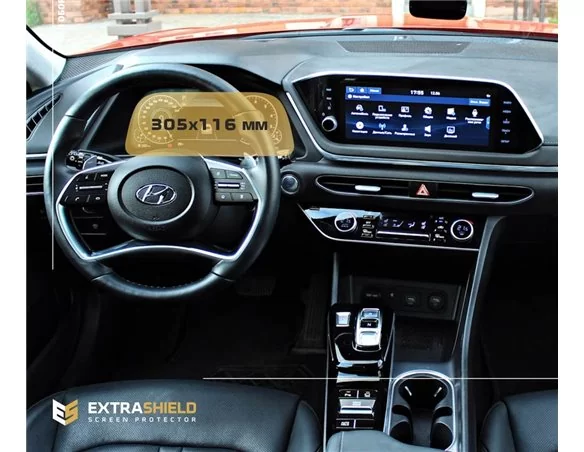 Hyundai Sonata 2019 - Present Digital Speedometer 12,3" ExtraShield Screeen Protector - 1 - Interior Dash Trim Kit