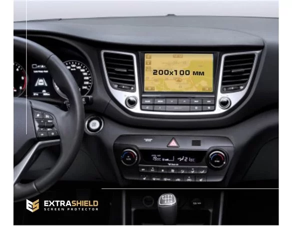 Hyundai Tucson 2015 - 2019 Multimedia 8" ExtraShield Screeen Protector - 1 - Interior Dash Trim Kit