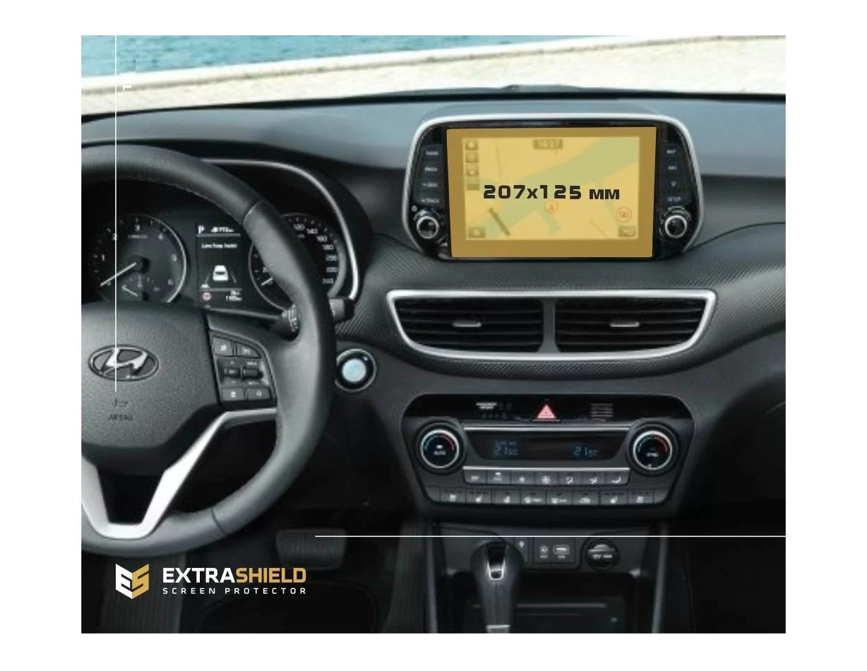 Hyundai Tucson 2018 - Present Multimedia 8" ExtraShield Screeen Protector - 1 - Interior Dash Trim Kit