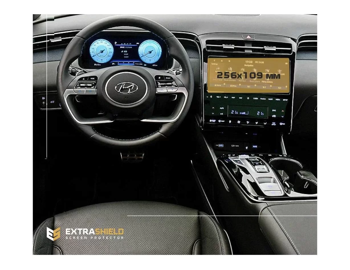 Hyundai Tucson 2021 - Present Multimedia 10,25" ExtraShield Screeen Protector - 1 - Interior Dash Trim Kit