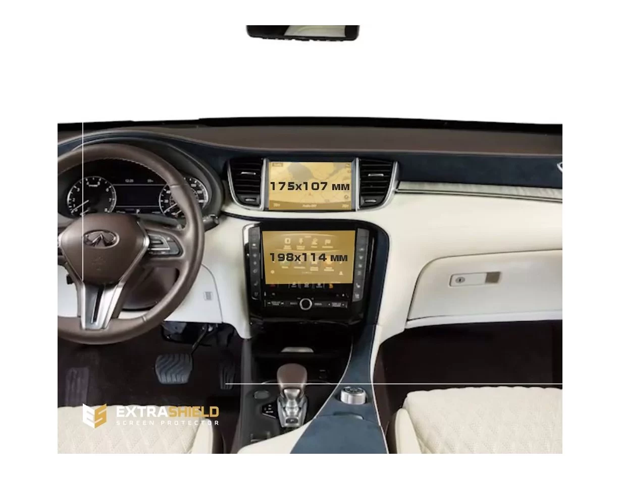 Infiniti QX50 (P71A) 2017 - Present Multimedia + Climate-Control 7-8" ExtraShield Screeen Protector - 1 - Interior Dash Trim Kit