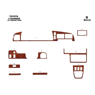 Toyota 4 Runner 10.89-08.96 3D Interior Dashboard Trim Kit Dash Trim Dekor 9-Parts 2