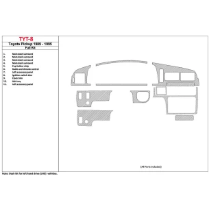 Toyota 4 Runner 1989-1995 Full Set,11 Parts set Interior BD Dash Trim Kit 2