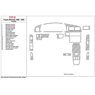 Toyota 4 Runner 1990-1995 Full Set, 19Parts set Interior BD Dash Trim Kit 2