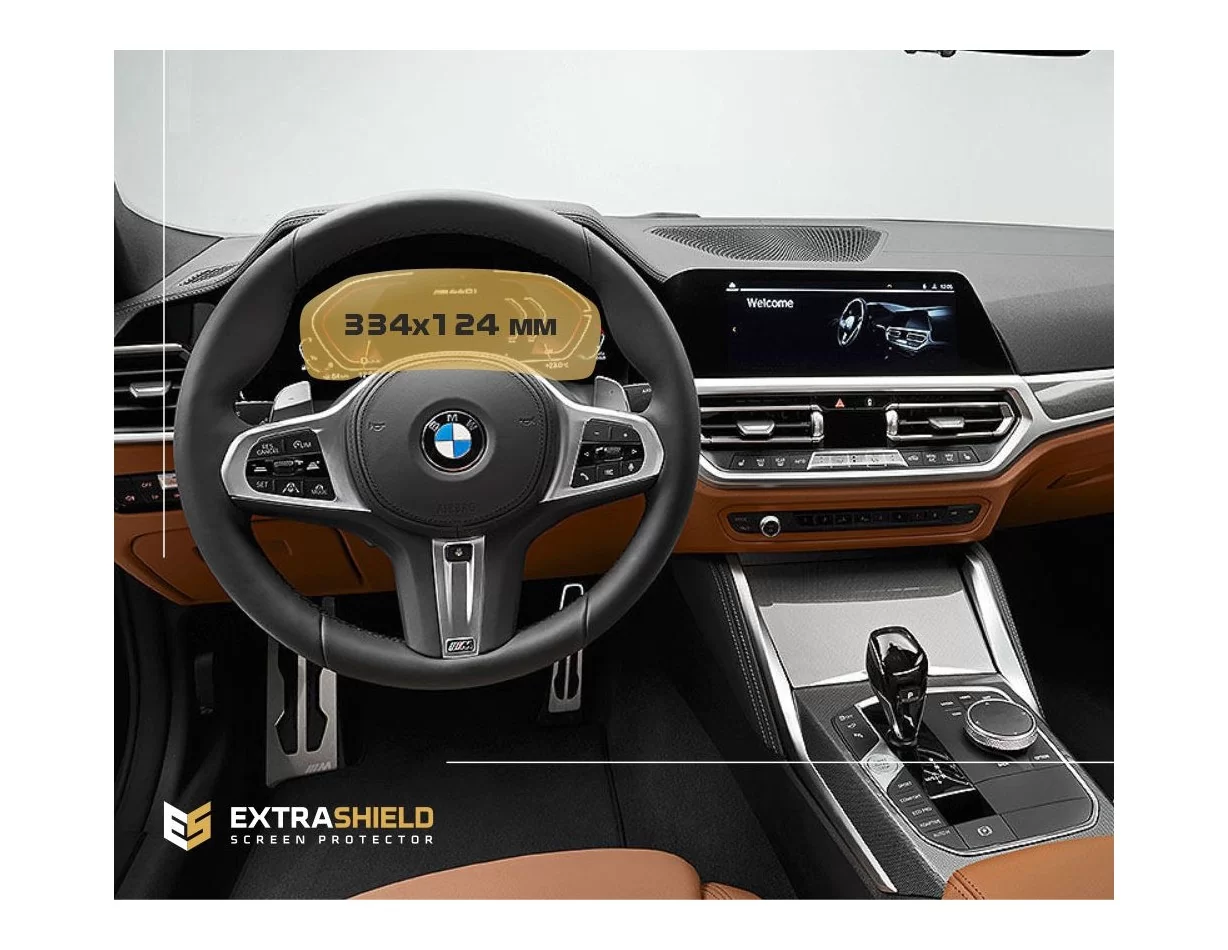 BMW 4 Series (G22) 2020 - Present Digital Speedometer (without sensor) 12,3" ExtraShield Screeen Protector - 1 - Interior Dash T