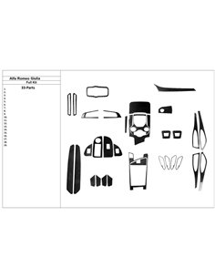Alfa Romeo 2015 Giulia 952 3D Interior Dashboard Trim Kit Dash Trim Dekor 33-Parts 2